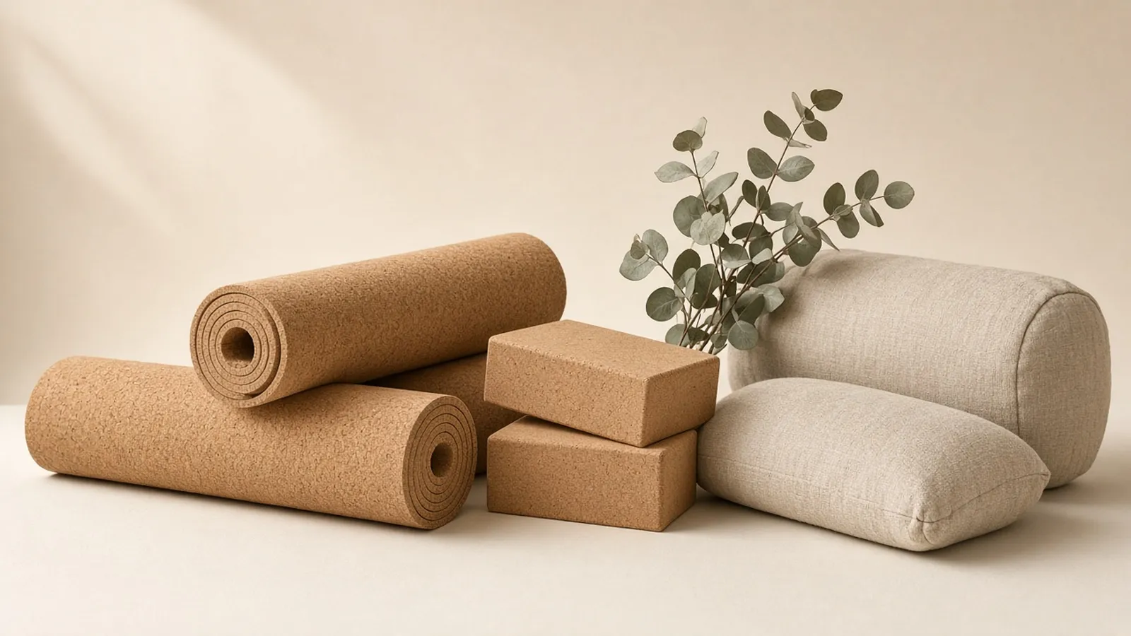 Yoga mats arranged for practice